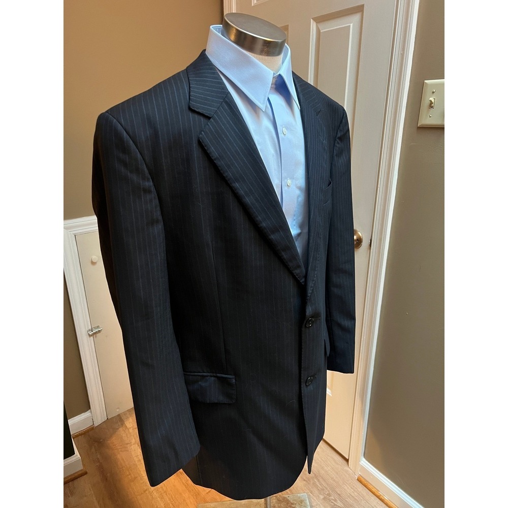 JOS. A. Bank Signature Gold‎ Men's 46X Black Pinstripe 100% Wool Blazer